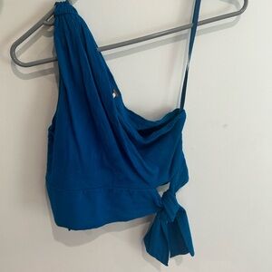 blue one shoulder free people top